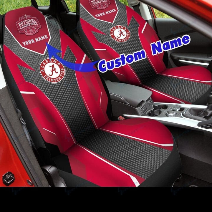 NCAAF Alabama Crimson Tide (Your Name) Car Seat Cover Nicegift CSC-C2V7