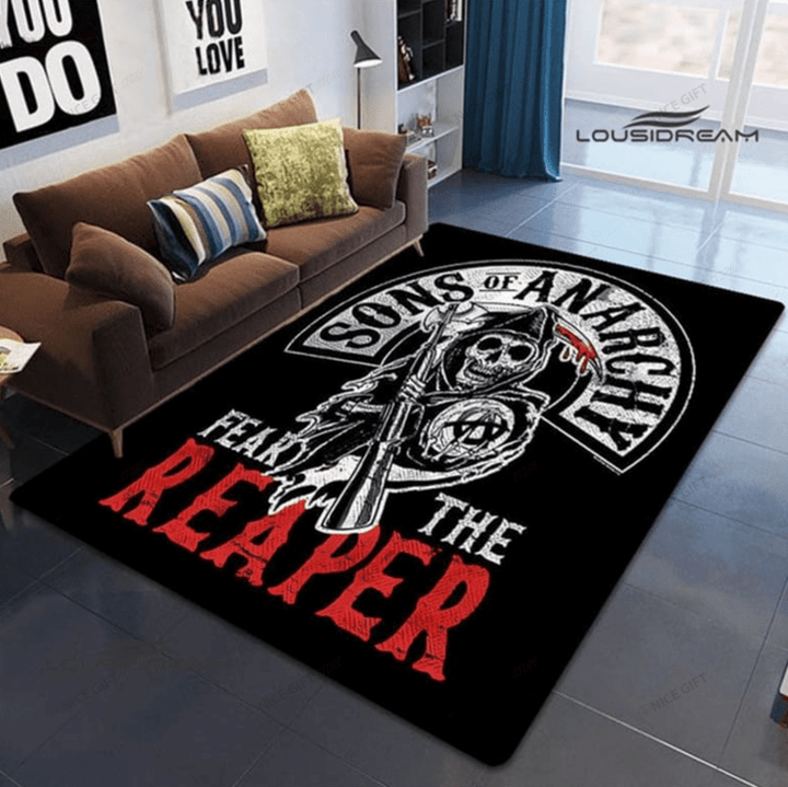 Sons Of Anarchy Fear The Reaper Area Rug Nicegift SQR-B3K2