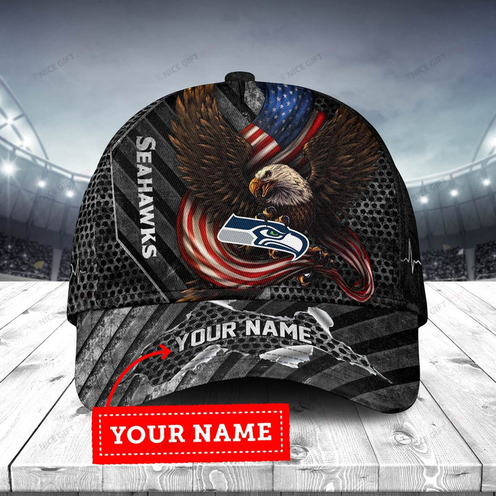 NFL Seattle Seahawks (Your Name) 3D Cap Nicegift 3DC-B7B6