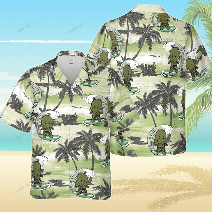 Cthulhu Hawaii 3D Shirt Nicegift 3HS-I2N4