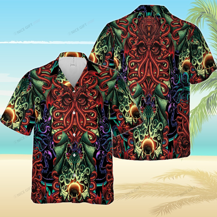 Cthulhu Hawaii 3D Shirt Nicegift 3HS-L8G7