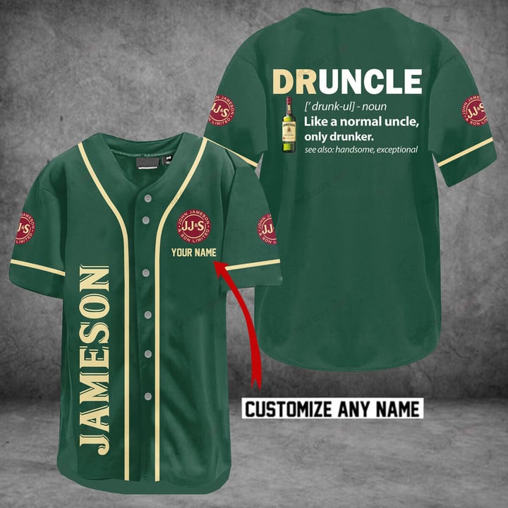 Jameson Irish Whiskey Druncle (Your Name) Baseball Jersey Nicegift BBJ-E2Y2