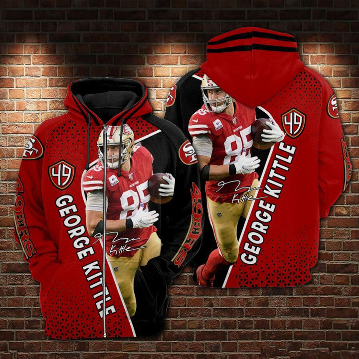NFL San Francisco 49ers Zip Hoodie 3D Nicegift 3ZH-T9K6