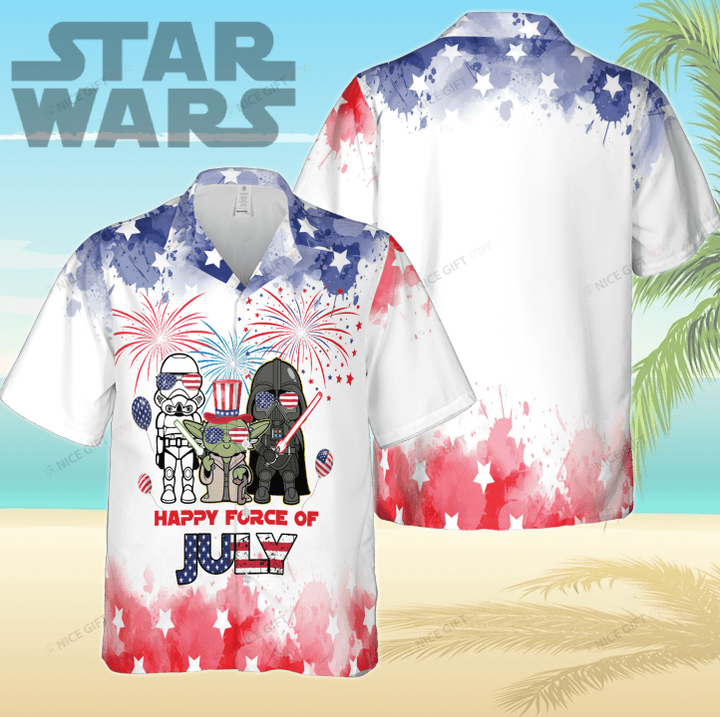 Star Wars Happy Force Of July Hawaii 3D Shirt Nicegift 3HS-A5I6