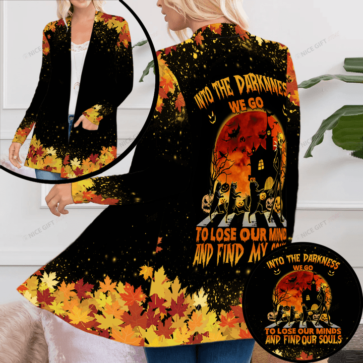 Into The Darkness We Go To Lose Our Minds And Find Our Souls Women's Patch Pocket Cardigan Nicegift PPC-G8O4