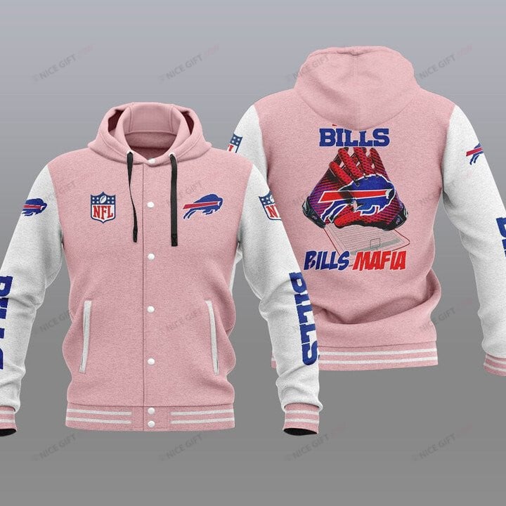 NFL Buffalo Bills Hooded Baseball Jacket 3D Nicegift HBJ-H3R4