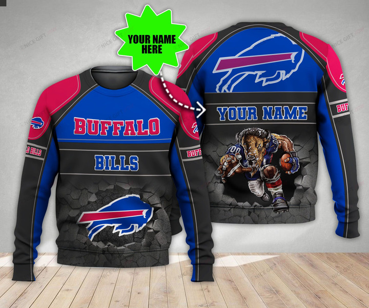 NFL Buffalo Bills (Your Name) Crewneck Sweatshirt Nicegift 3CS-L0L6