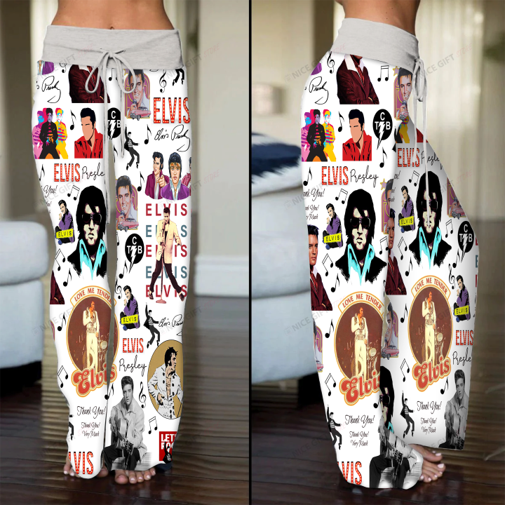 Elvis Presley Women's High-waisted Straight-leg Trousers Nicegift HST-U9J9