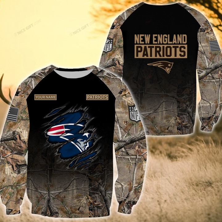 NFL New England Patriots (Your Name) Crewneck Sweatshirt Nicegift 3CS-V9F6