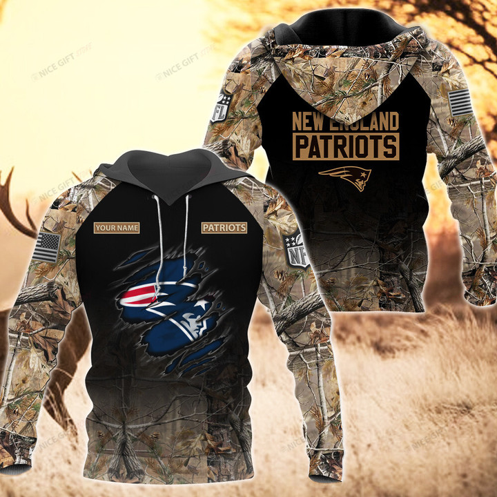 NFL New England Patriots (Your Name) Hoodie 3D Nicegift 3HO-F7R5