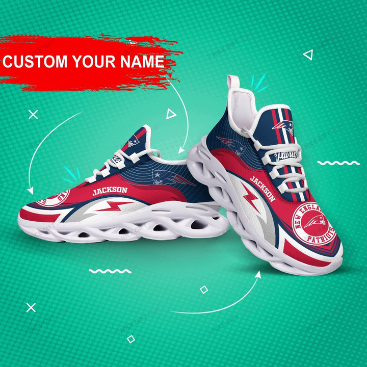 NFL New England Patriots (Your Name) Max Soul Shoes Nicegift MSS-A8Z3