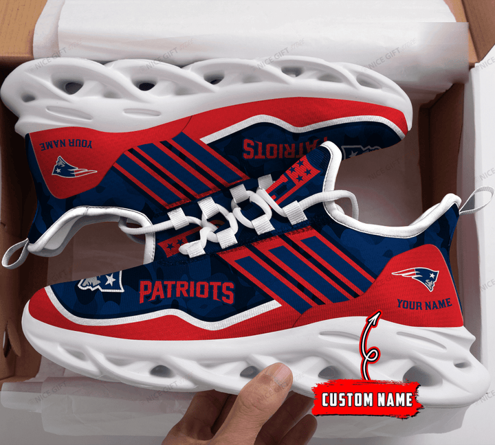 NFL New England Patriots (Your Name) Max Soul Shoes Nicegift MSS-U9O4