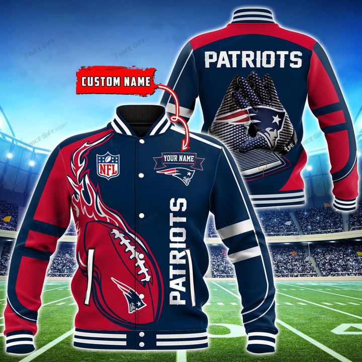 NFL New England Patriots (Your Name) Baseball Jacket Nicegift BJA-R5R1