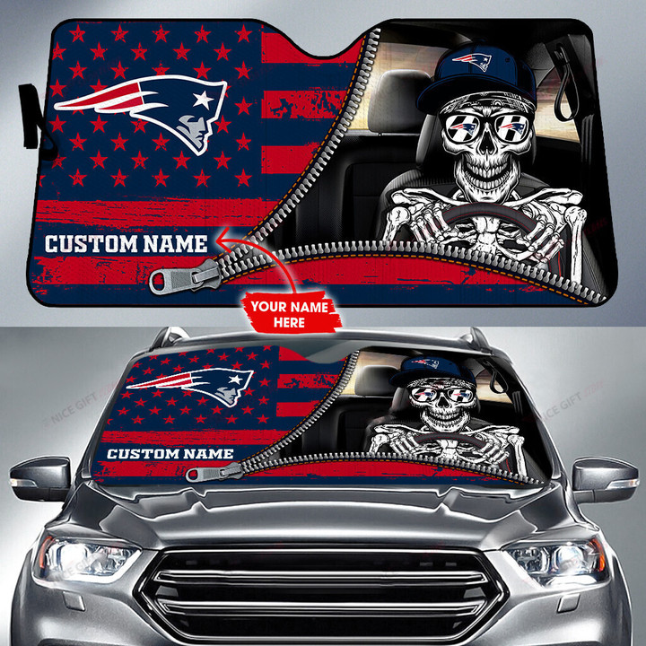 NFL New England Patriots (Your Name) Windshield Sunshade Nicegift WSS-T3H5