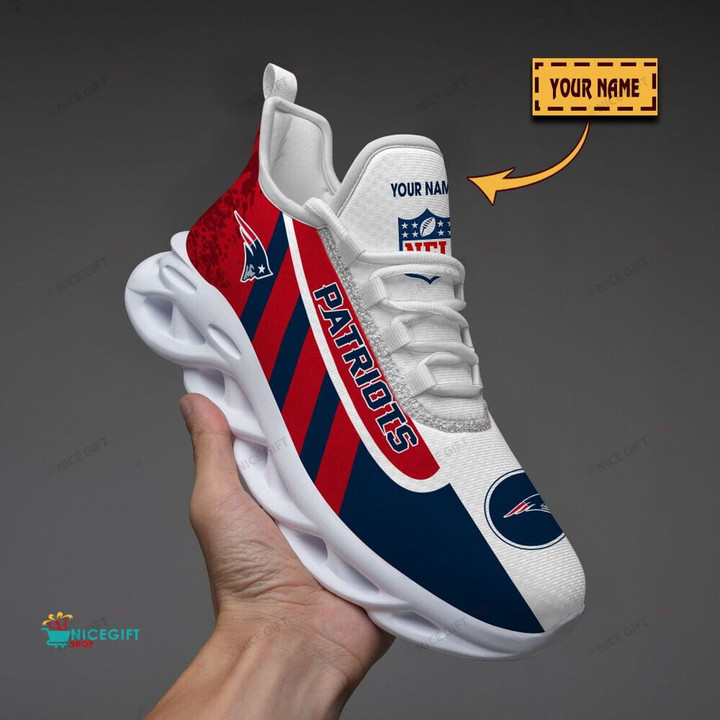 NFL New England Patriots (Your Name) Max Soul Shoes Nicegift MSS-X3E9