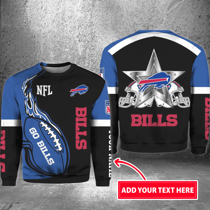 NFL Buffalo Bills (Your Name) Crewneck Sweatshirt Nicegift 3CS-I5D9