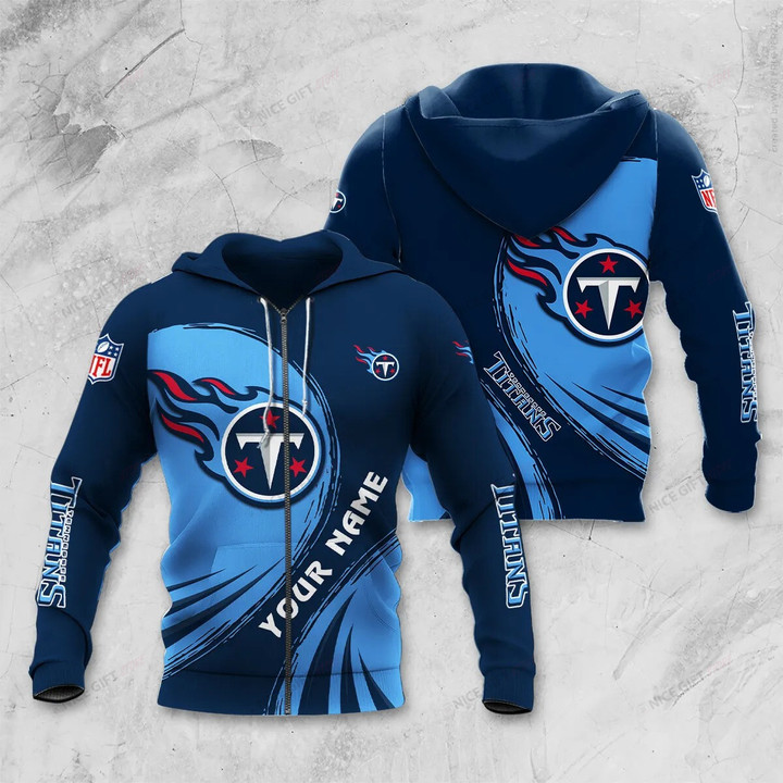 NFL Tennessee Titans (Your Name) Zip Hoodie 3D Nicegift 3ZH-K6W1