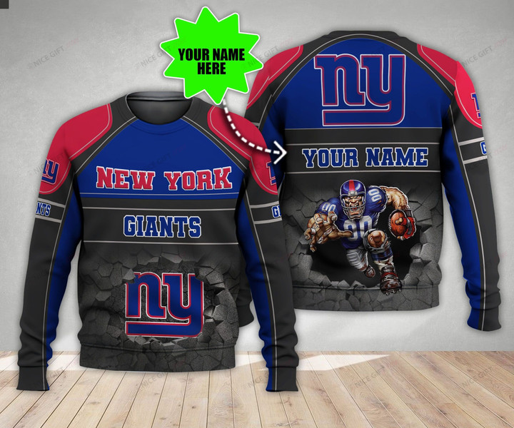 NFL New York Giants (Your Name) Crewneck Sweatshirt Nicegift 3CS-Z7W4
