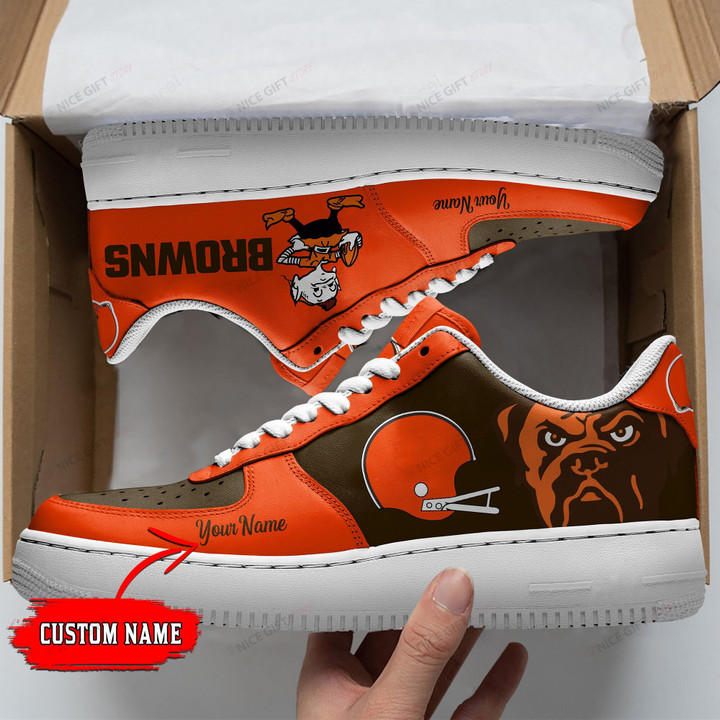 NFL Cleveland Browns (Your Name) Air Force Shoes Nicegift AFS-E8Q7