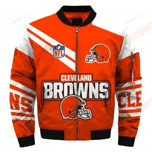 NFL Cleveland Browns Bomber Jacket Nicegift 3BB-E7N0