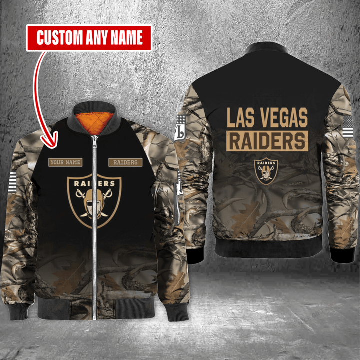 NFL Las Vegas Raiders (Your Name) Bomber Jacket Nicegift 3BB-Y7W0