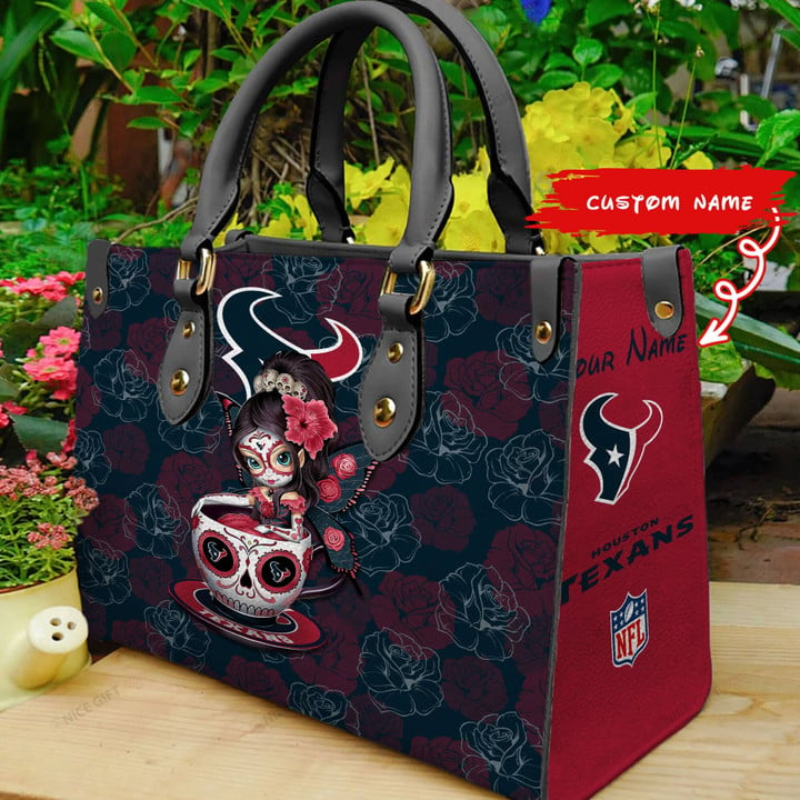 NFL Houston Texans (Your Name) Women 3D Small Handbag Nicegift WSH-V3R3