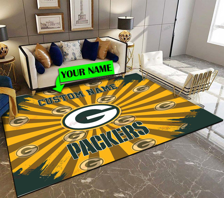 NFL Green Bay Packers (Your Name) Area Rug Nicegift SQR-W3J1