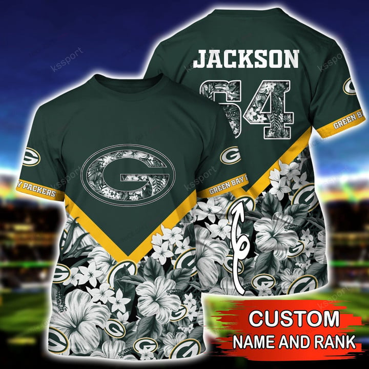 NFL Green Bay Packers (Your Name & Number) 3D T-shirt Nicegift 3TS-Q5C5
