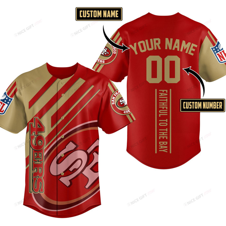 NFL San Francisco 49ers (Your Name & Number) Baseball Jersey Nicegift BBJ-O5Z5