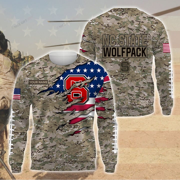 NCAA NC State Wolfpack (Your Name) Crewneck Sweatshirt Nicegift 3CS-P1E3