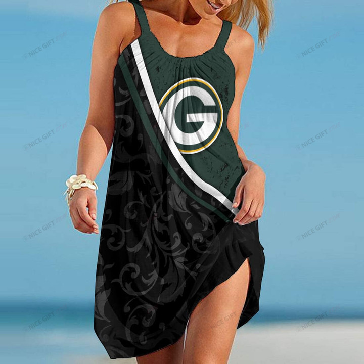 NFL Green Bay Packers Women's O-neck Cami Dress Nicegift OCD-Y0M4
