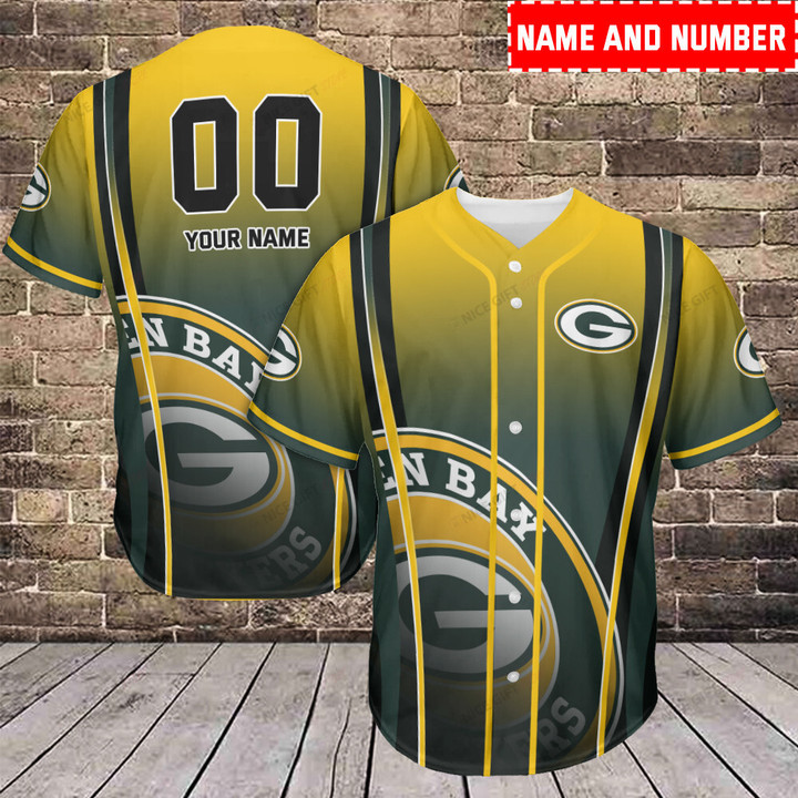 NFL Green Bay Packers (Your Name & Number) Baseball Jersey Nicegift BBJ-X0Y1