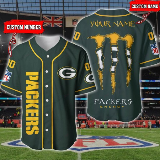 NFL Green Bay Packers (Your Name & Number) Baseball Jersey Nicegift BBJ-P4L7