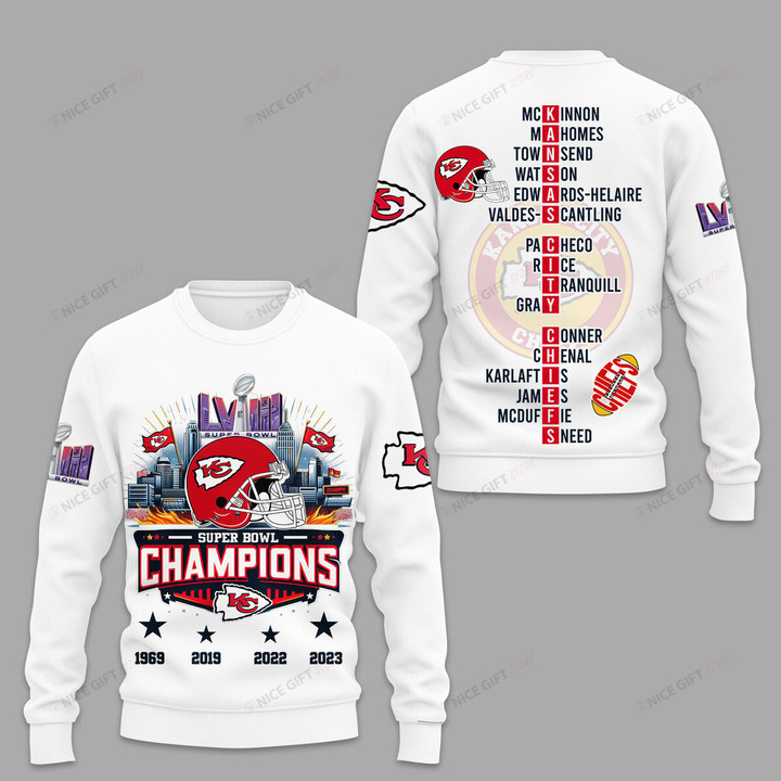 NFL Kansas City Chiefs Super Bowl Champions Crewneck Sweatshirt Nicegift 3CS-T0E5