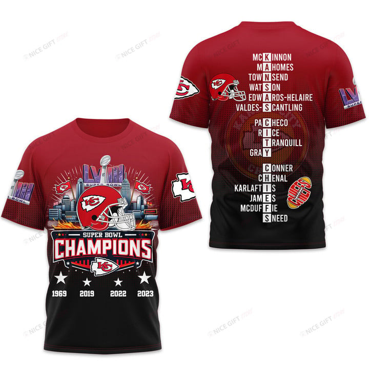 NFL Kansas City Chiefs Super Bowl Champions 3D T-shirt Nicegift 3TS-T4C7