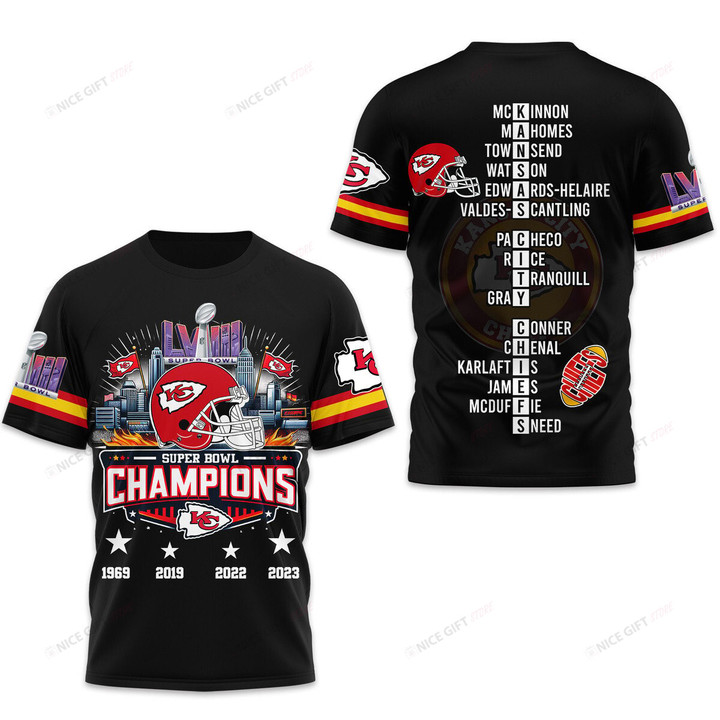 NFL Kansas City Chiefs Super Bowl Champions 3D T-shirt Nicegift 3TS-M3V8