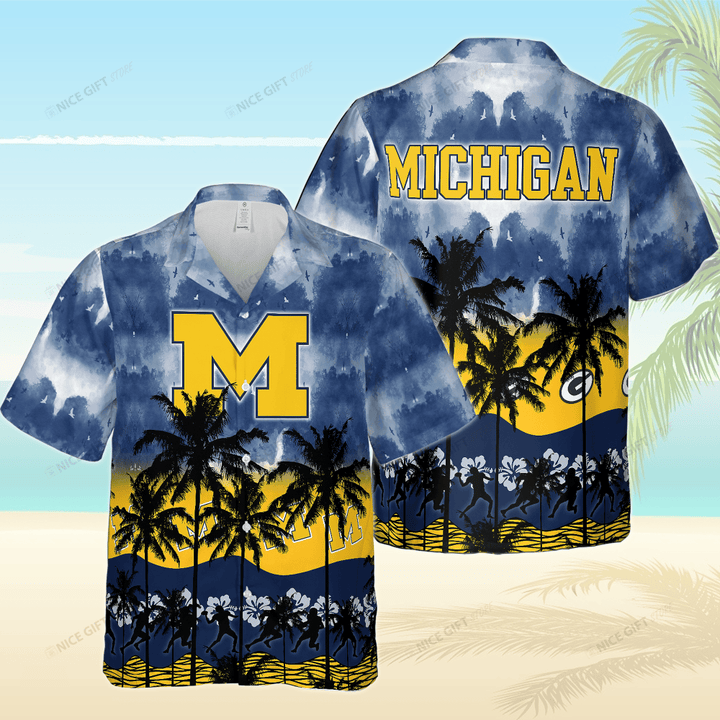 NCAA Michigan Wolverines Hawaii 3D Shirt Nicegift 3HS-X7C6