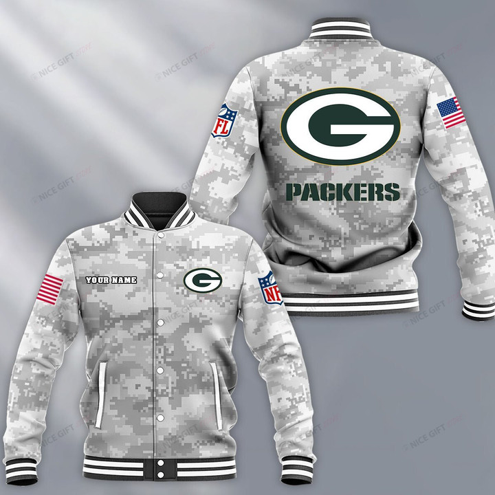 NFL Green Bay Packers (Your Name) Baseball Jacket Nicegift BJA-M6C1
