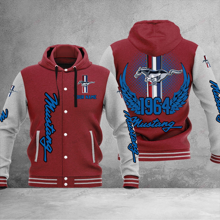 Ford Mustang (Your Name) Hooded Baseball Jacket 3D Nicegift HBJ-L0D2