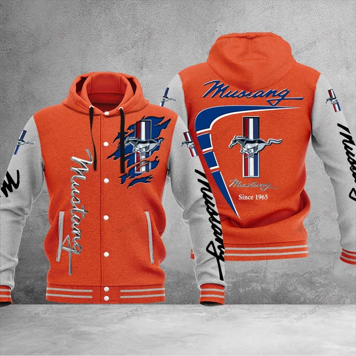 Ford Mustang Hooded Baseball Jacket 3D Nicegift HBJ-I6T8