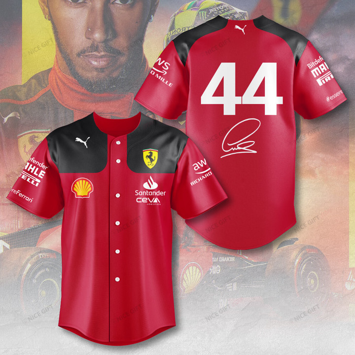 Scuderia Ferrari Lewis Hamilton Baseball Jersey Nicegift BBJ-R4D4