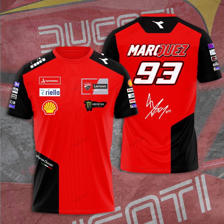 Ducati Lenovo Team Marc Marquez 3D T-shirt Nicegift 3TS-E8N8