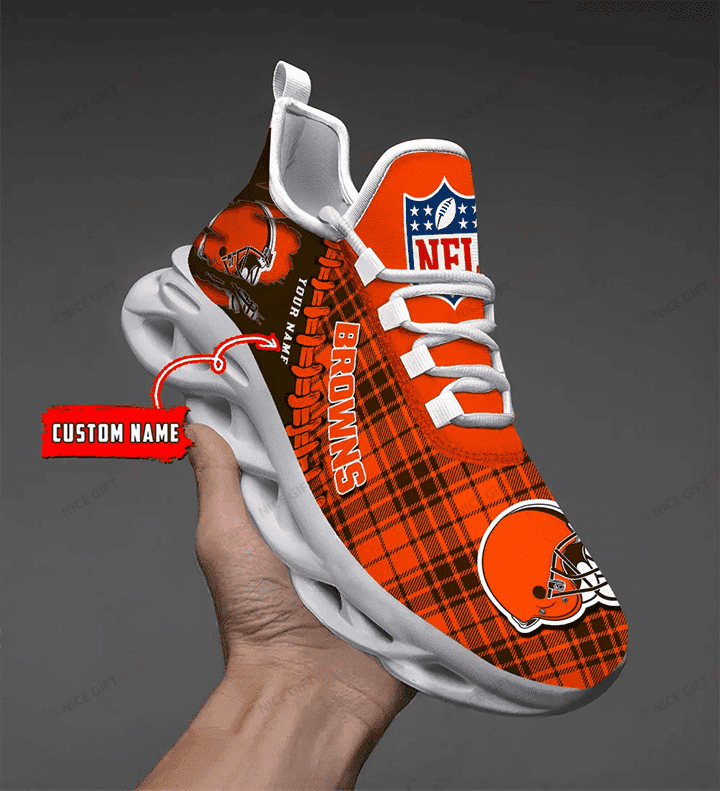 NFL Cleveland Browns (Your Name) Max Soul Shoes Nicegift MSS-L3Q7