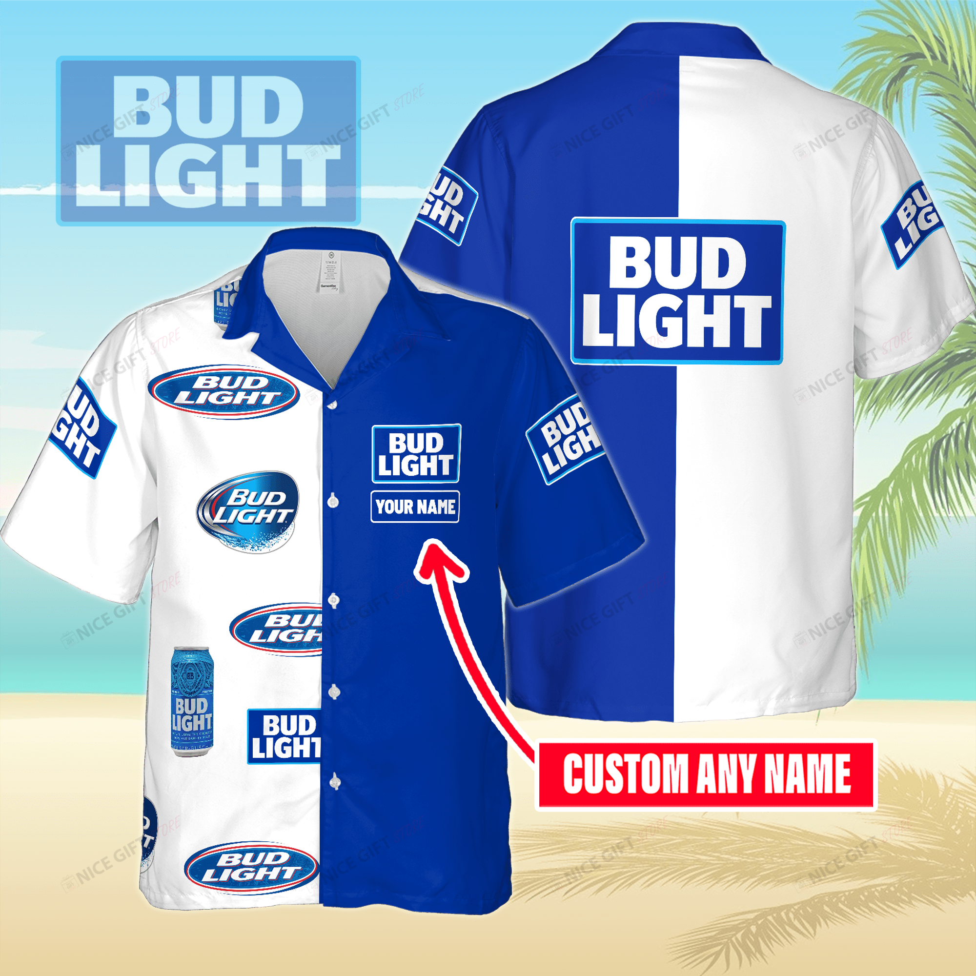 Bud Light Custom Name Hawaiian Shirt 3HS-Q6L4