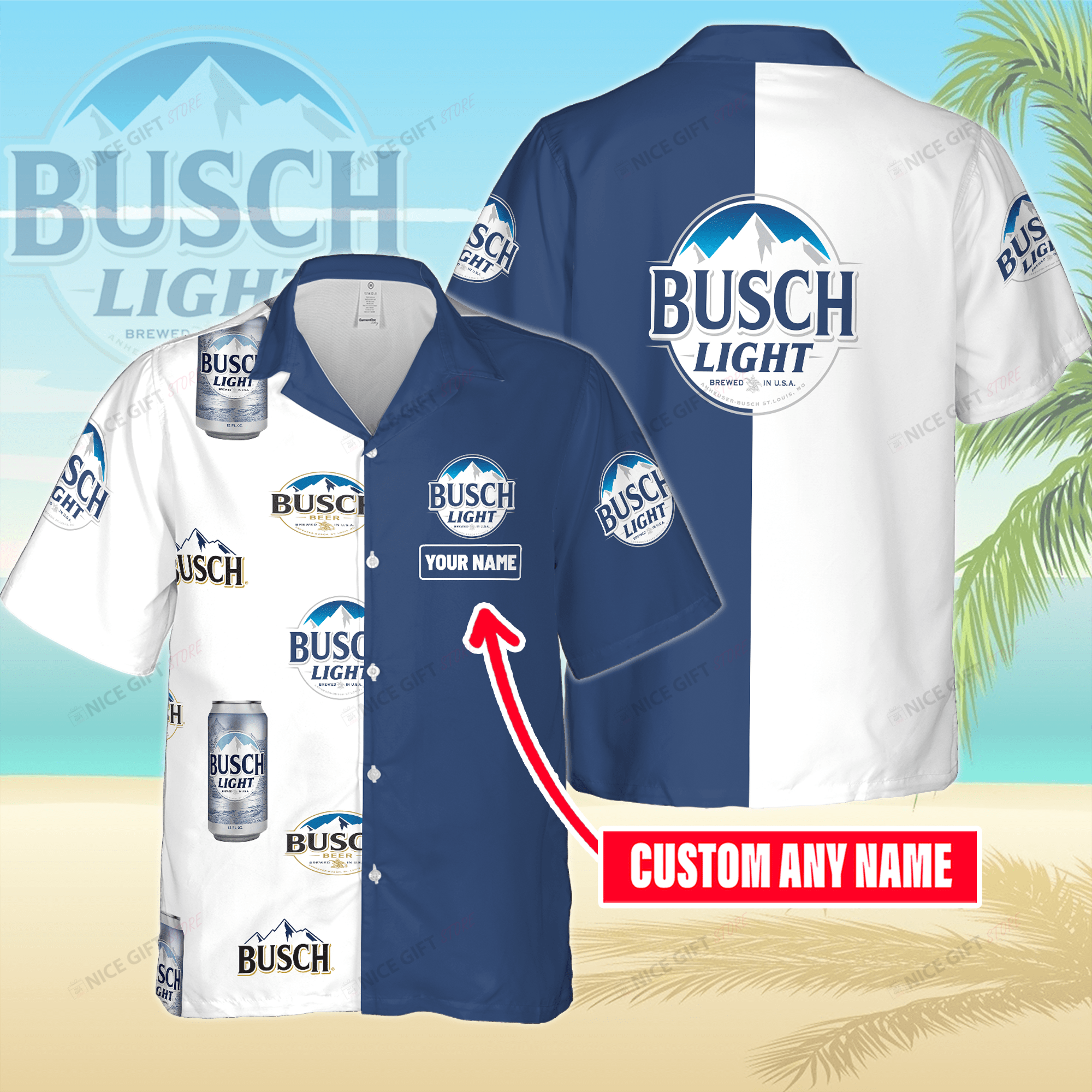Busch Light Custom Name Hawaiian Shirt 3HS-H5C5