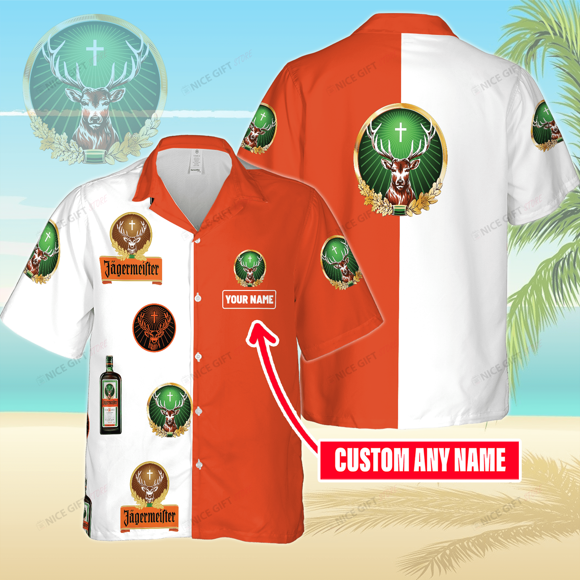 Jagermeister Custom Name Hawaiian Shirt 3HS-I3W4