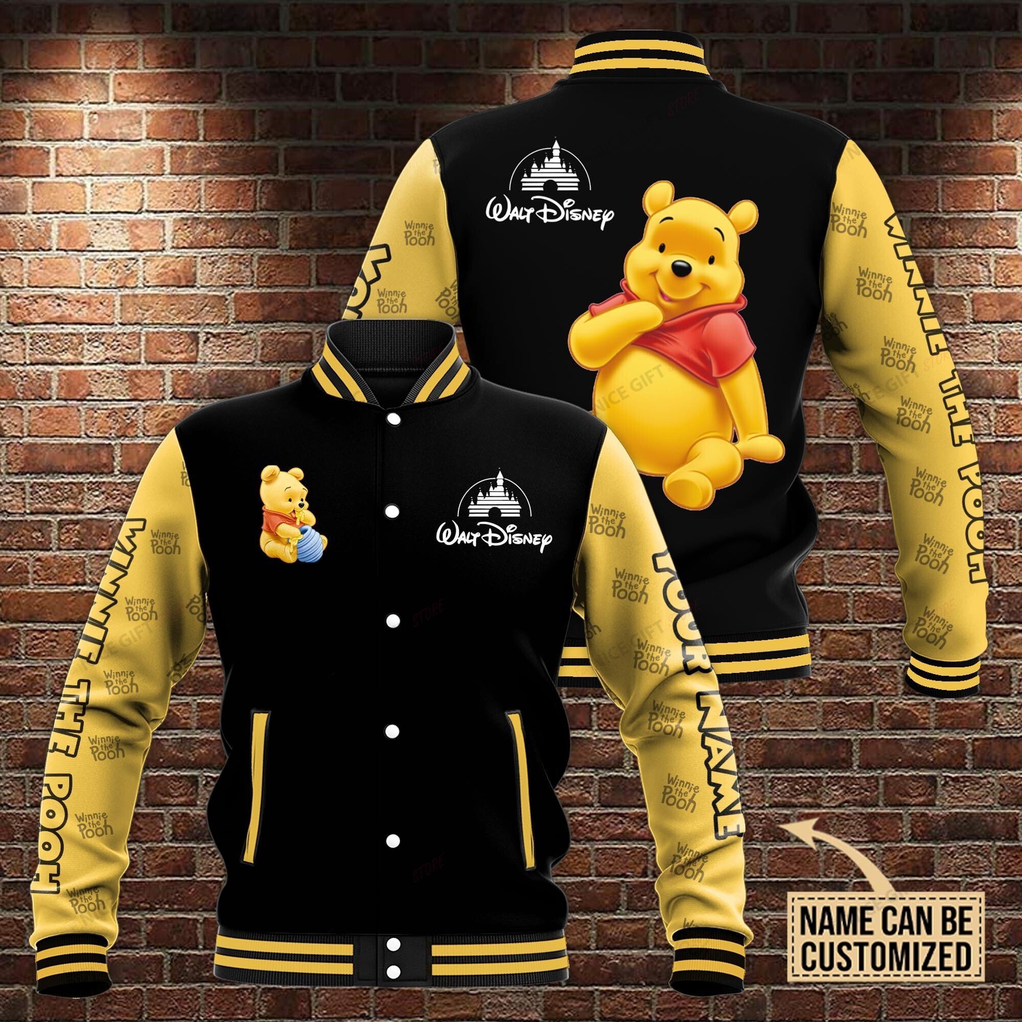 Winnie The Pooh Personalized Baseball Jacket BJA-V0A0