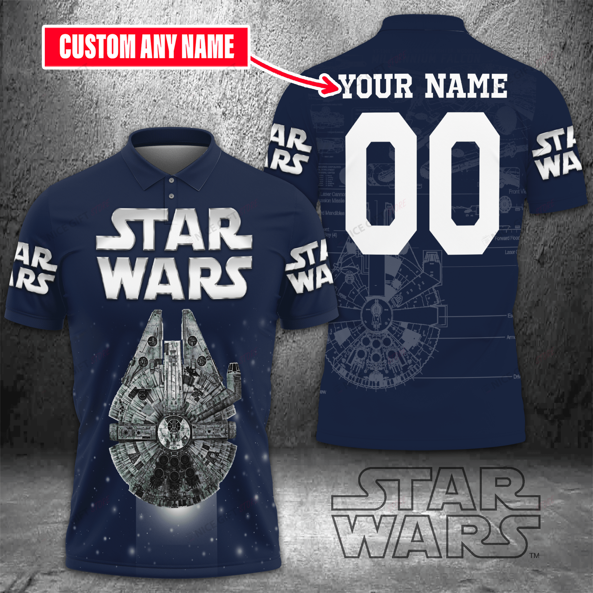Star Wars Millennium Falcon Personalized Polo Shirt 3D 3PS-M0S3