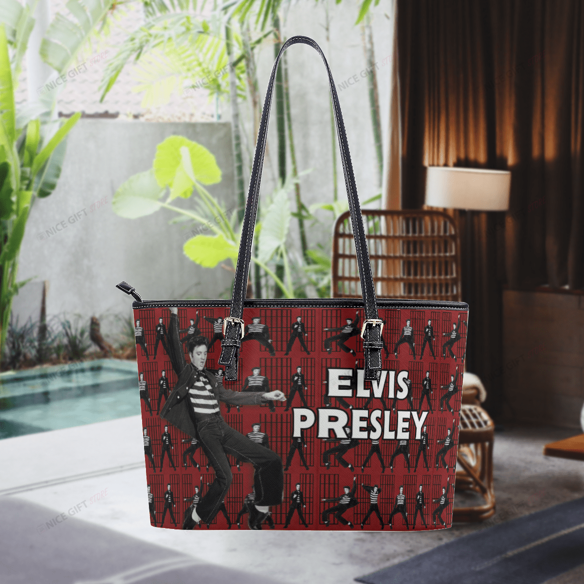 Elvis Presley Leather Tote Bag 3D LTB-A6P4