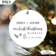 Our First Christmas Married Ornament Personalized Gift For Wife Husband